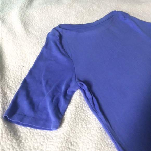 Charter Club Purple Elbow-Sleeve Top - Picture 2 of 3